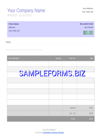 Simple Invoice Template 3
